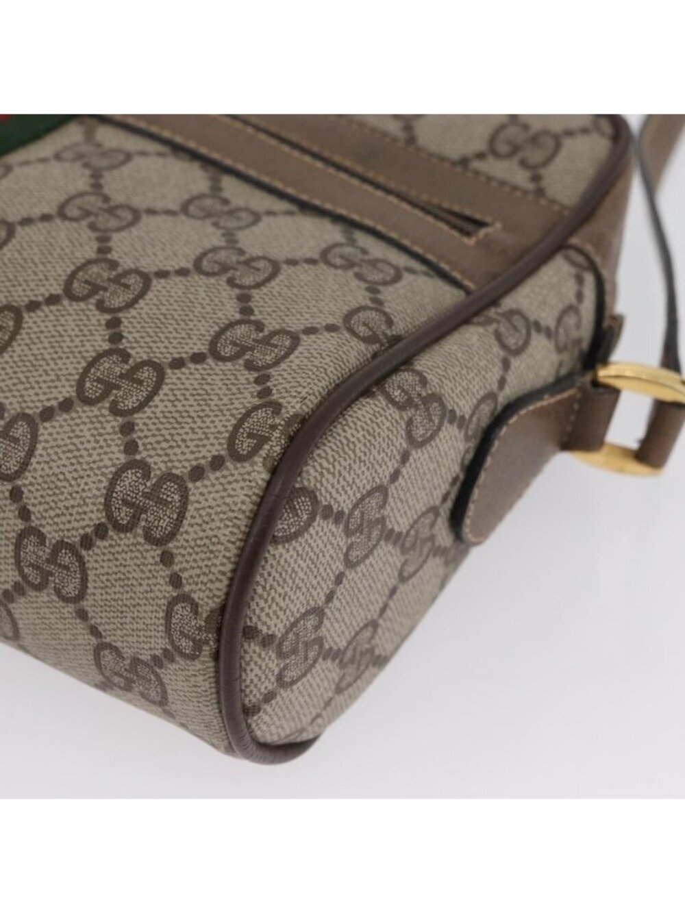 Authentic GUCCI GG Supreme Web Sherry Line Bag PVC Beige Gold 904 02 004 - Picture 7 of 16